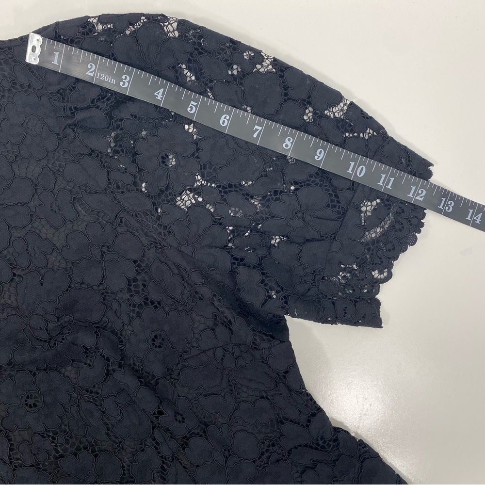 Lark & Ro Black Floral Lace Overlay Cocktail Dress LBD Little Black Dress 12 - Picture 10 of 15